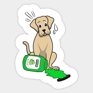 Funny big Dog Spilled Wasabi Sauce Sticker